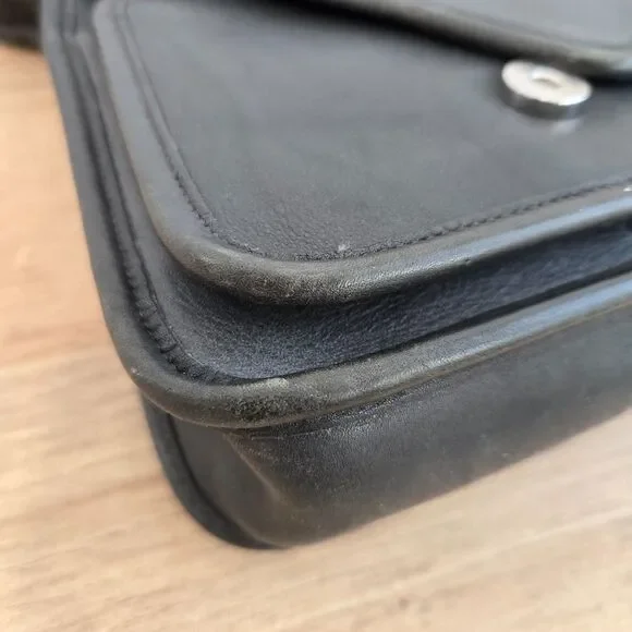 Coach 9145 Legacy Flap Crossbody Shoulder Bag Dark Gray Leather Vintage Purse - Picture 9 of 16